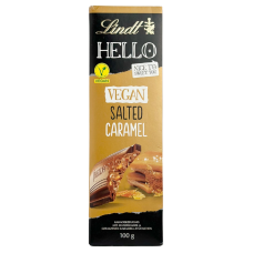 Шоколад молочний з соленою карамеллю Hello Lindt 100g Vegan Salted Caramel