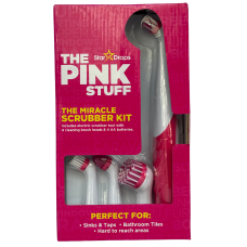 Електричний набір для чищення скраббер з 4 насадками The Miracle Scrubber Kit The Pink Stuff Star Drops