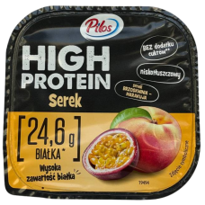 Протеїновий сирок зі смаком персику і маракуї без цукру Pilos High protein 200g