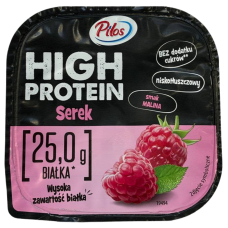 Протеїновий сирок зі смаком малини без цукру Pilos High protein 200g