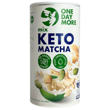 Суміш кето матча з арахісом у білому шоколаді мигдалевими пластівцями та зеленим чаєм матча без цукру Mix Keto Matcha One Day More 600g