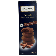 Печиво з шоколадною начинкою Biscotti Filled Cocoa Cookies Italiamo 150g