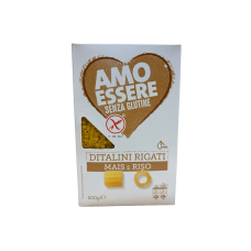 Макарони з кукурудзяного і рисового борошна без глютену Detalini rigati Mais e Riso Amo Essere 500g