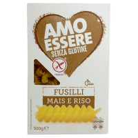 Макарони з кукурудзяного і рисового борошна без глютену Fusilli Mais e Riso Amo Essere 500g