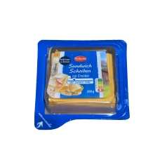 Плавлений сир слайсами Sandwich Scheiben mit Cheddar Milbona 200g