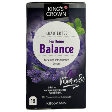 Трав'яний чай з мелісою та лавандою в пакетиках Fur Deine Balance Rossmann King`s Crown  36g