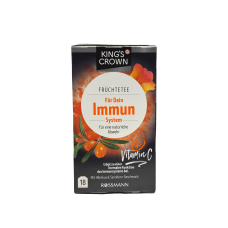 Фруктовий чай зі смакм гібіскуса та оліпихи в пакетиках Fur Dein Immun System Rossmann King`s Crown 36g
