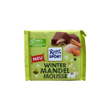 Шоколад Ritter Sport Winter Mandel Mousse молочний з мигдальним мусом 100g