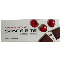 Батончик протеїновий без цукру Вишня з шоколадом глазурованрий темним шоколадом Space Bite