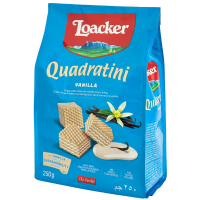 Вафлі зі смаком ванілі Quadratini Vanilla Loacker 250g