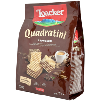 Вафлі зі смаком еспрессо Quadratini Espresso Loacker 220g