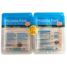 Варена грудка з індички слайсами з меншим вмістом солі Pechuga Pavo Hacendado 400g