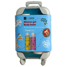 Дорожній міні набір гель для душа та лосьйон для тіла в валізі Hiskin