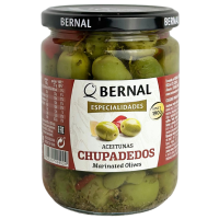 Маринован зелені оливки з кісточкою Chupadedos Bernal 436g