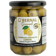 Оливки фаршировані пастою з лимону BERNAL 436g