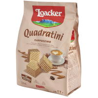 Вафлі зі смаком капучіно Quadratini Cappuccino Loacker 220g