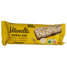 Батончик цільним зерном з бананом та шоколадом Muesli Bar Vitanella 40g
