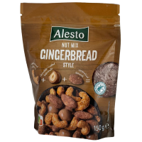 Мікс горіхів карамелізований кешью, фундук в шоколаді, карамелізований мигдаль Nut Mix Gingerbread Alesto 150g