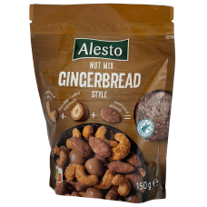 Мікс горіхів карамелізований кешью, фундук в шоколаді, карамелізований мигдаль Nut Mix Gingerbread Alesto 150g