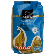 Макарони з кукурудзяного і рисового борошна без глютену Plumas Gallo 450g