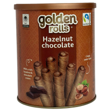 Вафельні шоколадні трубочки з горіхом Golden Rolls 300g