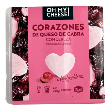 Козячий ніжний сир шевре з вишнею у вигляді серця Corazones Oh My Cheese 80g