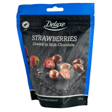 Полуниця сушена в молочному шоколаді Strawberries Deluxe 100g