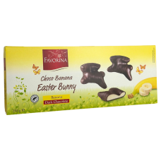 Фігурки зі смаком банана в темному шоколаді Easter Bunny Favorina 225g