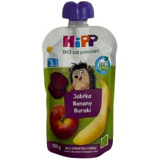 Дитяче фруктове смузі без цукру яблуко-банан-буряк Hipp 100g