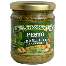 Песто з базиліком і мигдалем без часнику  Pesto al basilico e mandorle Contorno 180g