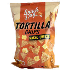 Кукурудзяні чіпси Тортілла зі смаком сиру Tortilla Chips Nacho Cheese Snack Day 200g