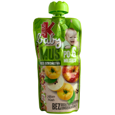 Дитяче фруктове пюре без цукру зі смаком яблука та айви Kubus 120g