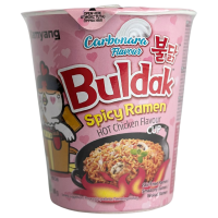 Локшина рамен зі смаком карбонара в стаканчику Buldak Hot Chicken Flavor Ramen Karbonara Samyang 80g