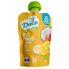 Дитяче фруктове пюре з яблука, банану, манго і кокосу Dada baby food BIO mus від 6 місяців