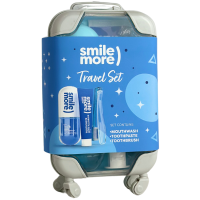 Дорожній міні набір ополіскувач для рота, зубна паста, зубна щітка в валізі Hiskin