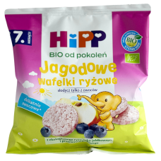 Рисові вафлі зі смаком чорниці без додатку цукру Wafelki ryzowe Hipp BIO 30g