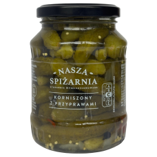 Корнішони мариновані зі спеціями Nasza Spizarnia 350g