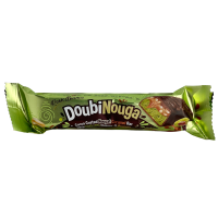 Карамельний батончик з какао-нугою, фісташками та арахісом Doubi Nouga Rosso Bianco 100g