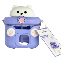 Дитяча чашка-поїльник з силіконовою трубочкою фіолетова Smukee 500ml