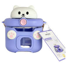 Дитяча чашка-поїльник з силіконовою трубочкою фіолетова Smukee 500ml