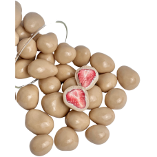 Сублімована полуниця в білому шоколаді та глазурі зі смаком лотос Lotuslu Cilek Draje