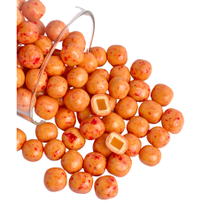 Персикові кубики в білому шоколаді та глазурі зі смаком карамелі Seftali Kup Draje