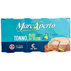 Тунець в оливковій олії Tonno all'olio di oliva Mare Aperto 8*70g