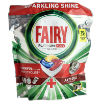 Капсули для посудомийної машини 19шт Fairy Platinum plus All in one 295g