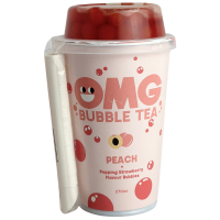 Напій з екстрактом чорного чаю з персиком та стріляючими бульбашками Bubble Tea Omg 270ml