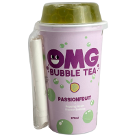 Напій з екстрактом чорного чаю з маракуєю та стріляючими бульбашками Bubble Tea Omg 270ml