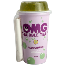 Напій з екстрактом чорного чаю з маракуєю та стріляючими бульбашками Bubble Tea Omg 270ml