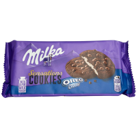 Печиво шоколадне з рідкою начинкою зі смаком орео Sensation Cookie Oreo Creme Milka 156 g