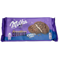 Печиво шоколадне з рідкою начинкою зі смаком орео Sensation Cookie Oreo Creme Milka 156 g