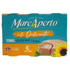 Тунець в соняшниковій олії Tonno olio di semi di girasole Mare Aperto 6*70g